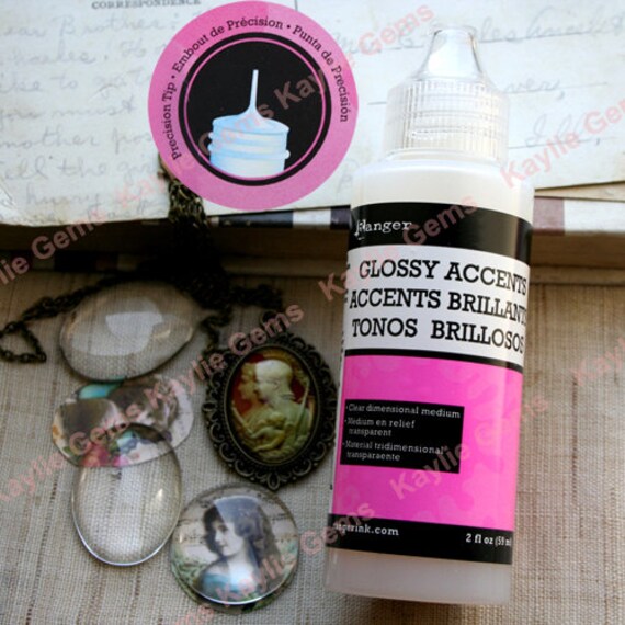 Glass Cabochon Photo Glue Ranger Glossy Accents Clear Gloss