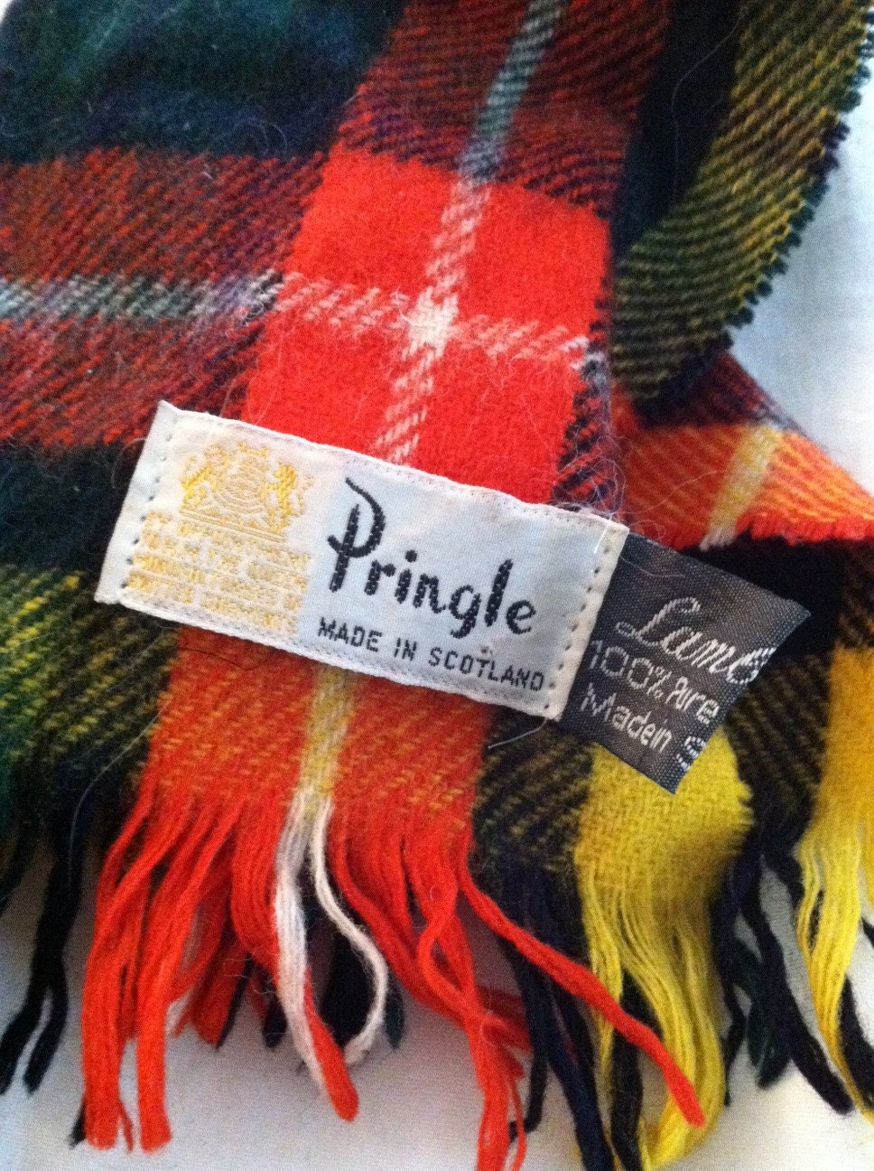 Vintage Pringle of Scotland Plaid Scarf 100% by karpark88 on Etsy