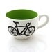 Bike Mug large for Soup or Coffee Lovers, choice of blue or green