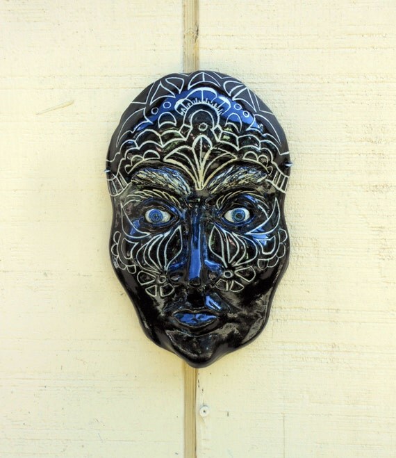 VooDoo Woman Ceramic MaskBlack and Whiteceramic face mask