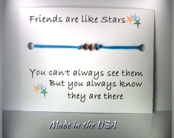 Tiny Star Friend bracelet, Charm bracelet, Friendship bracelet, Adjustable slide bracelet
