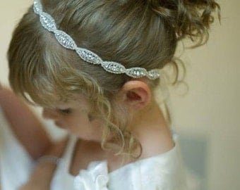 Flower girl, Headpiece, Headband, Flower Girl Hair Accessories, Child Headband, Weddings, Bridal Accessories, Rhinestone headband, Gift