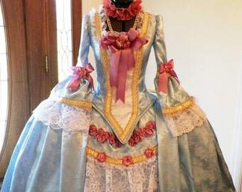 Marie Antoinette Dress,Marie Antoinette Costume, Marie Antoinette Halloween Costume, Bastille Day,Carnival, Ball, Mardi Gras,Venice,Panniers
