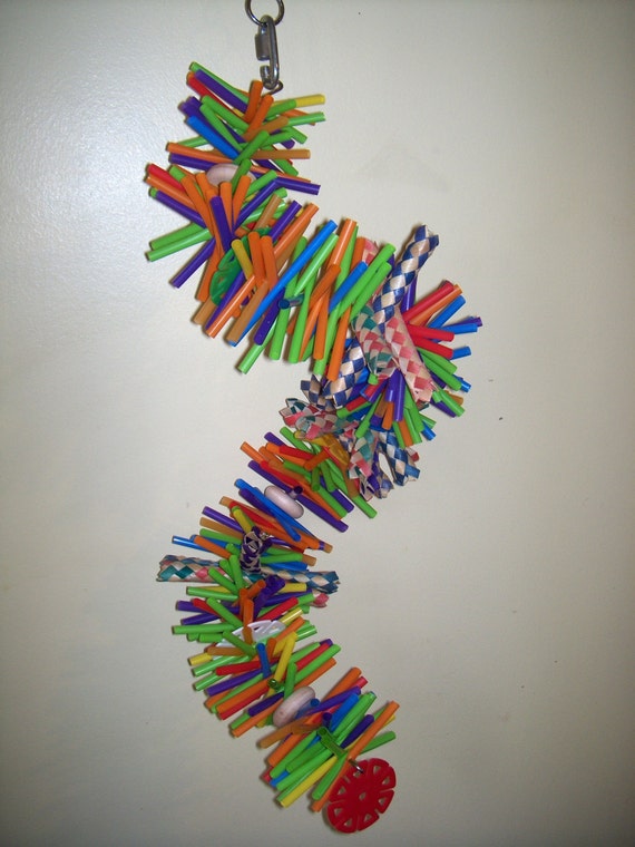 Lg. Silly Sid Straw Spiral Large Bird Toy Shredding toy