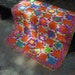 Lap Quilt with Geometric Circles, Baby Quilt with Circles, Orange Quilt, Modern Bright Quilt, Bright Circles and Dots Blankets, Bedding