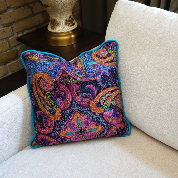 REDUCED Vintage 1960s Decorative Pillow NOS / Jewel Tone