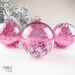 Glass Ornament Suncatcher Blown Ball Fuchsia Pink Blossom Personalized Ornament