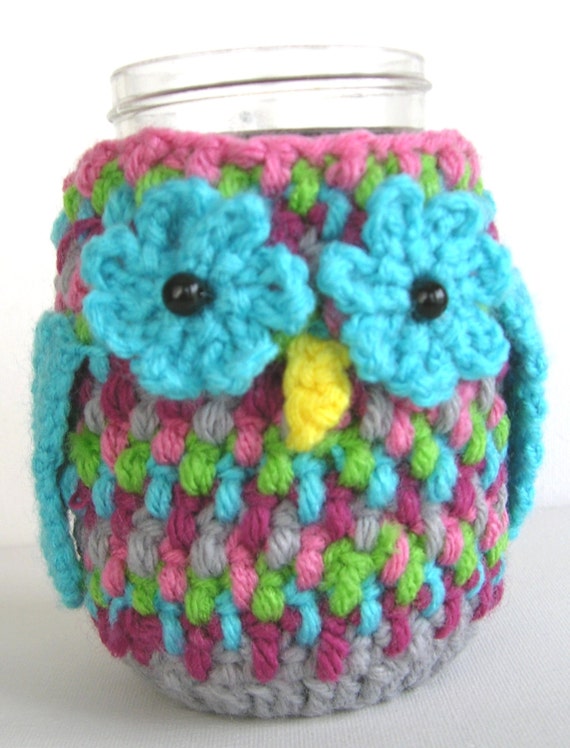 mason jar pattern crochet cozy Can Pattern Cozy PDF to on Crochet Owl Mason Etsy similar Tin Jar