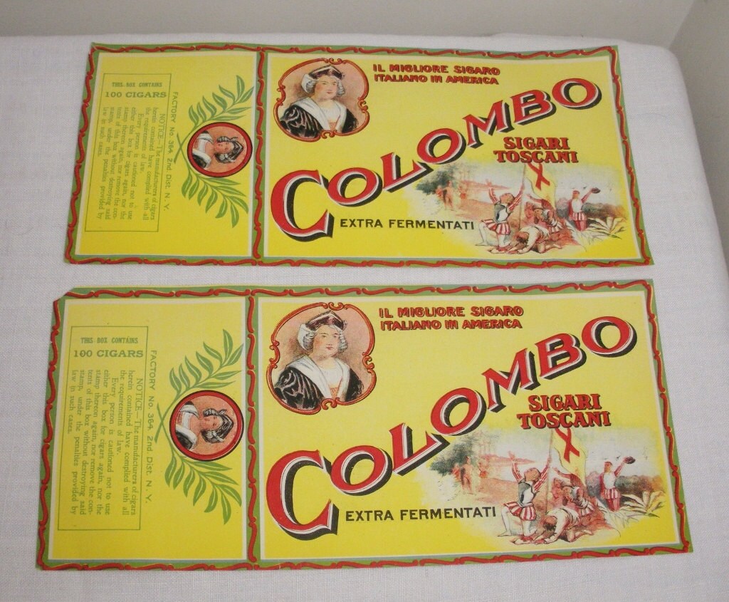 vintage colombo cigar box labels crate labels
