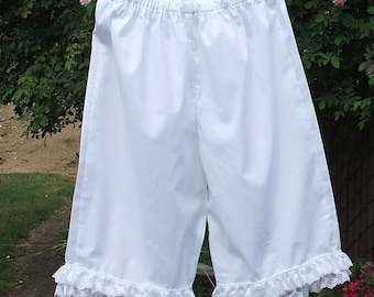 Short Pantalons Womens XSm - XLg Cotton with Lace Bloomers Custom made