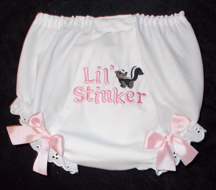 Little Stinker Baby Girl's Embroidered Diaper Cover
