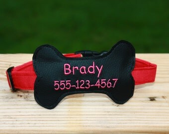Bone Silent Tag Slide Slides on Collar Personalized