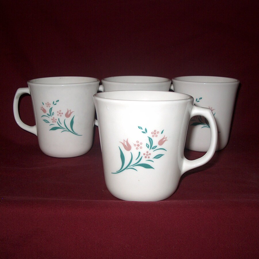 Set of 12 Corelle Rosemarie Mugs / Corning USA Coffee Mugs