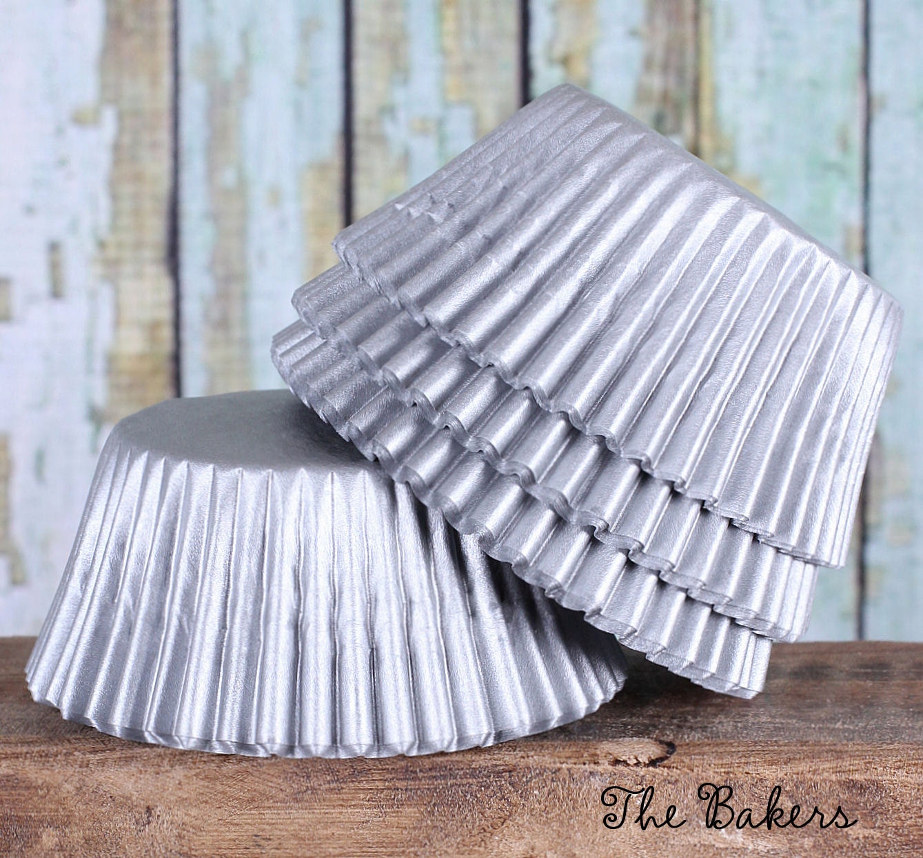 Matte Silver Cupcake Liners Gray Cupcake Liners Wedding