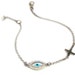Evil Eye Bracelet with Sideways Cross and Cubic Zirconia, Sterling Silver-- As seen on Kelly Ripa