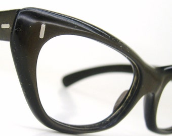 Vintage 1950s Brown Cateye Eyeglasses Eyewear Frame