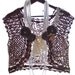 Summer top, Country Brown crocheted shrug, Shabby wrap, Romantic country chic, farmgirl, rustic vest, women's, True rebel clothing