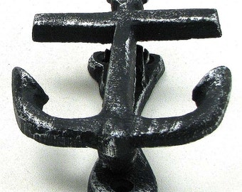 Door Knocker Anchor Cottage Seaside Front Door appeal Black or Silver antiqued or pick your color