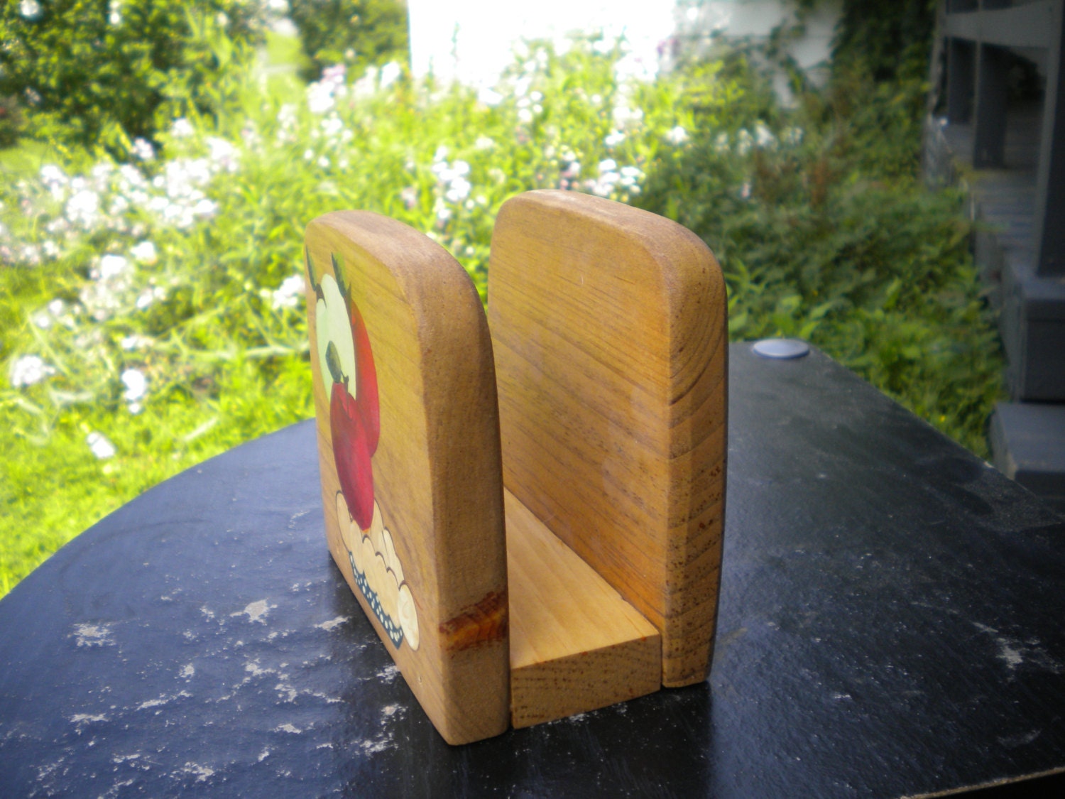 apple napkin holder apple painting acrylic by WoodnThingsNY12534