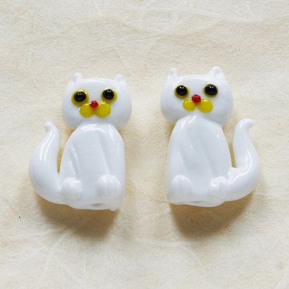 Cute Glass Cat Beads Animal Beads Pet Craft Supplies 1 cat