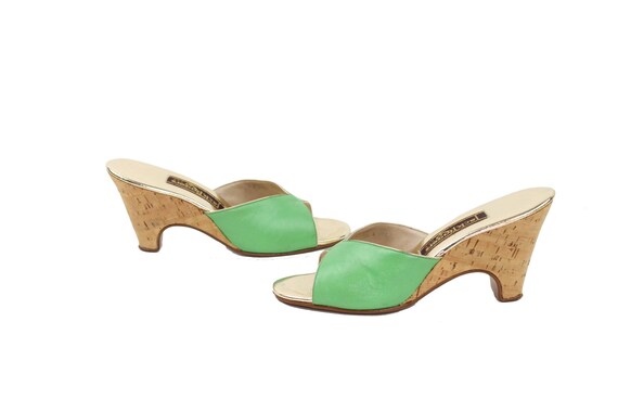 lime green wedge heels