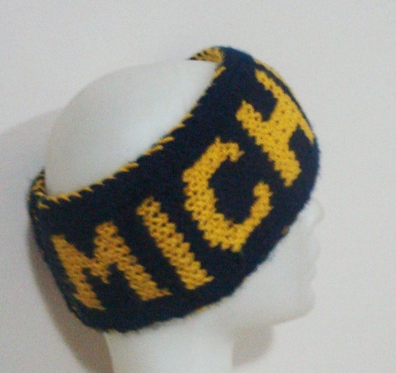 Personalized University of Michigan Knit Headband by earflaphats