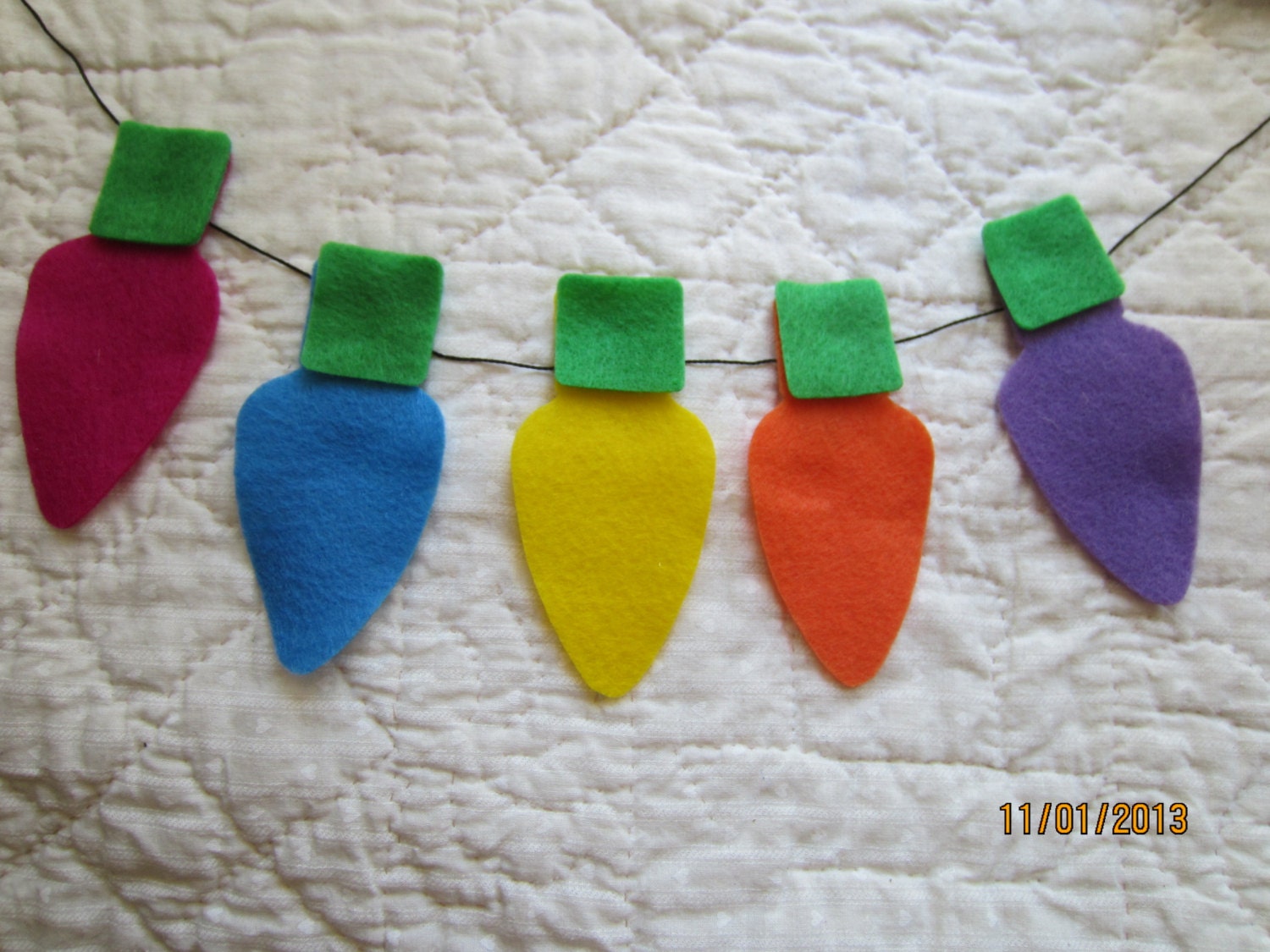 Christmas Lights Felt Die Cuts DIY Ornaments or