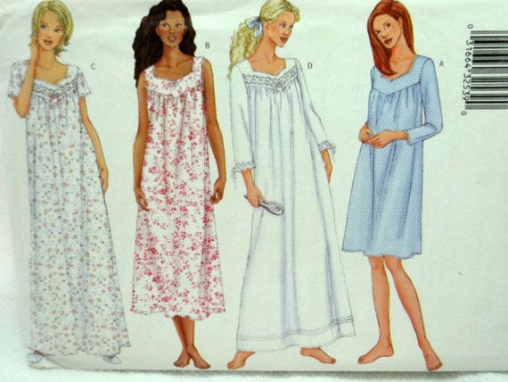 Butterick 6838 Misses Petite Nightgown pattern in size Large