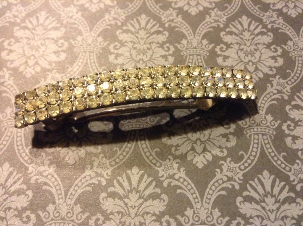 Vintage Rhinestones Barrette/hair barrette by bellabooovintage