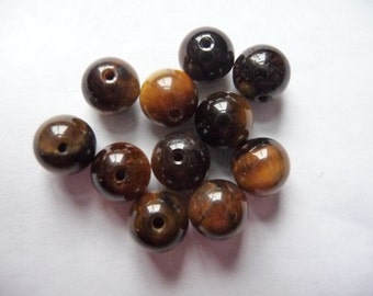 SALE!! Bead, Tigereye, Gemstone, Natural, 8mm, Round, B Grade, Mohs hardness 7, Pkg Of 12 SALE!!