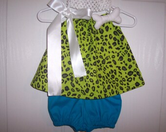 Pebbles Costume size 0-3 months through size 3 includes bone and with or without crochet headband