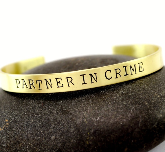 Items Similar To Partner In Crime Bracelet Best Friend Bracelet Hand Stamped Cuff Bracelet 4638