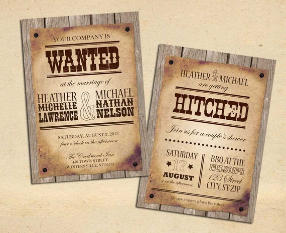 Items similar to Printable Invitation - Western Country Wanted Poster ...