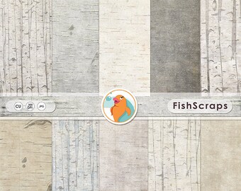 Birch Wood Digital Paper, Rustic Wood Grain Pattern, Wooden Background, Birch Tree Bark, Rustic Country Woodland, Outdoor Wedding