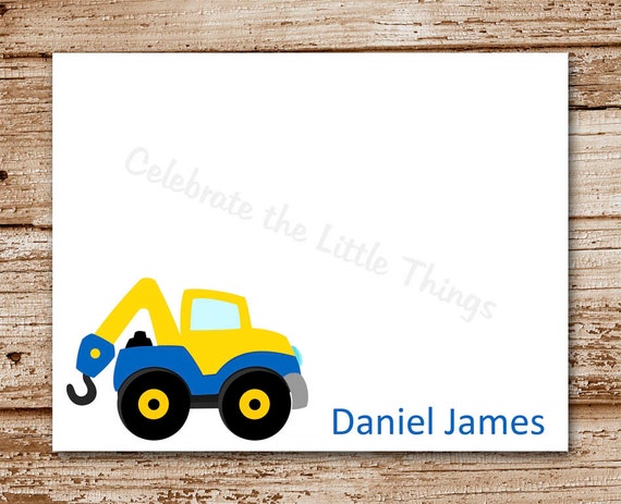 Set of 8 Tow Truck Note Cards, Notecards | Personalized Stationery | Transportation, Towtruck, Rescue Vehicles | Thank You Cards Il_570xn