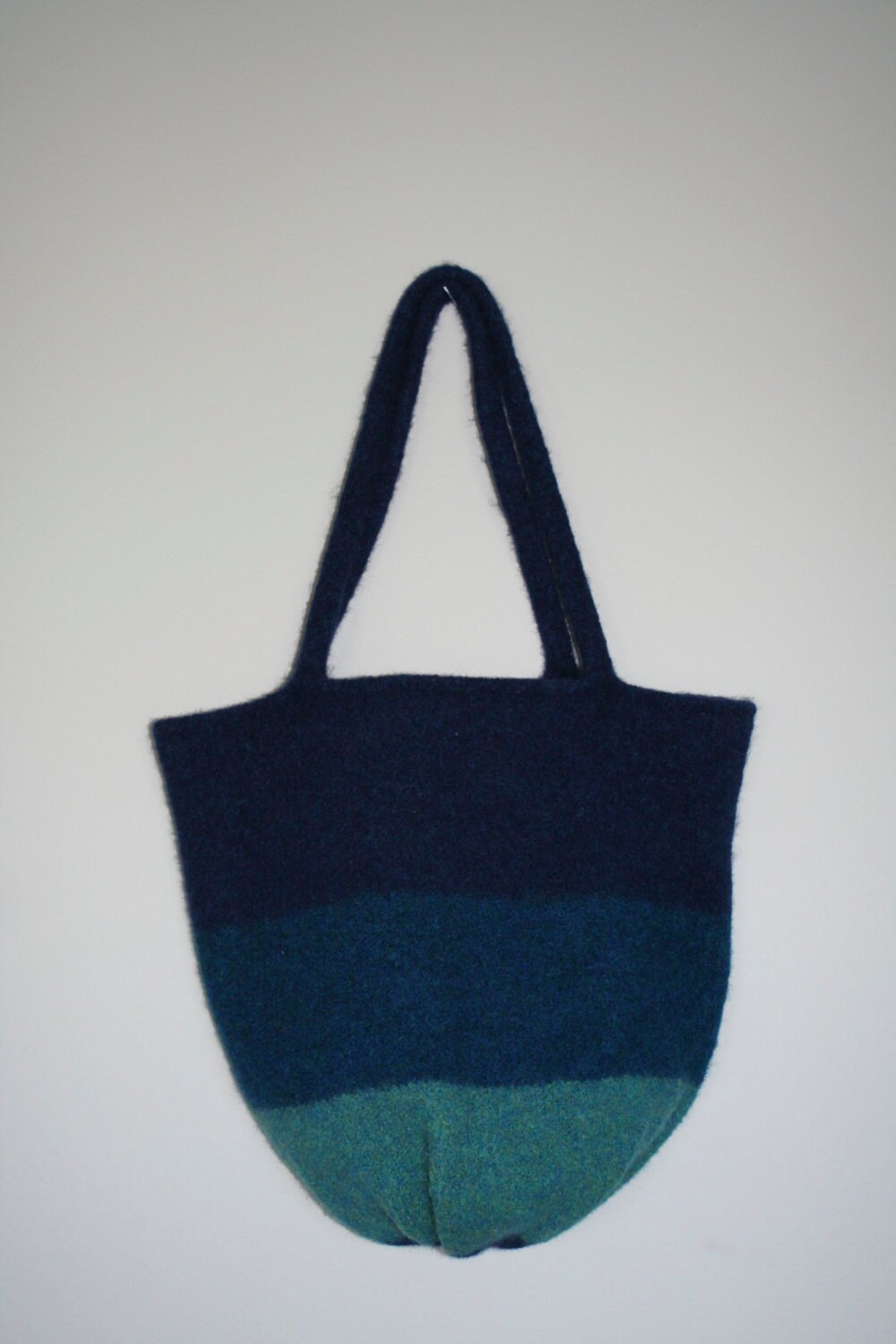 Blues Knitted Felted Bag