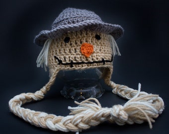 Crochet Animal Hats Scarecrow Hat Newborn Photo Props Crochet Scarecrow Hat Baby Shower Gifts Birthday Gifts Handmade Hats Animal Beanie