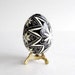 Black and White Pysanka, batik egg on chicken egg shell, Ukrainian Easter egg, hand painted egg