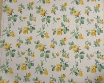 Vintage Wallpaper - Yellow Roses - 1 Yard