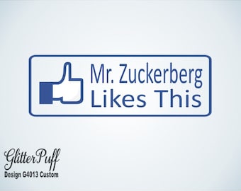 Facebook Like Stamp - Custom Facebook Button Like Rubber Stamp (G4013) Self-inking Stamp