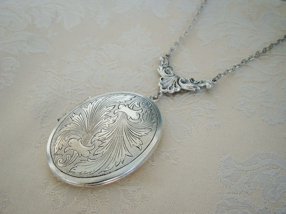 Silver Extra Large Oval Fantasy Locket by BackstreetCreations