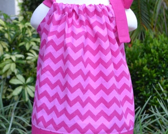 Girls Pink Chevron Pillowcase Dress - summer outfit spring dress summer dress little girls dress, toddler party dress, gift for little girl