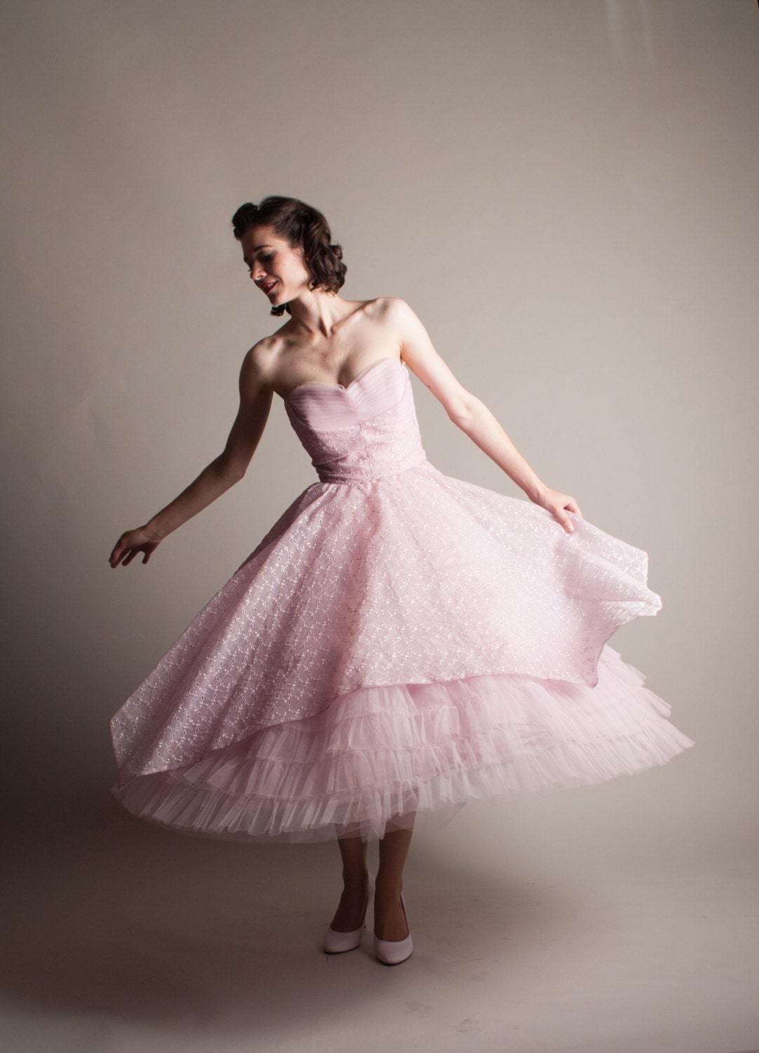 Tulle 50s Dress Vintage 1950s Party Dress Jour Heureux