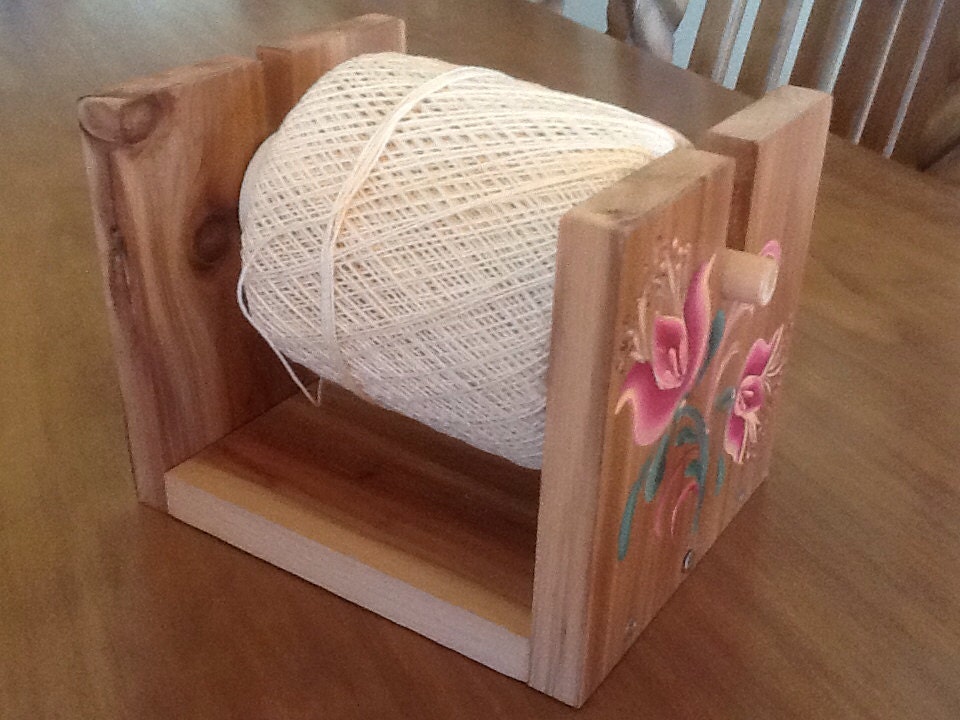 String Crochet Thread Holder by Folkartbycyndi on Etsy