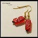 RESERVE LISTING for Kathy Silva --- 2 pairs Red Domino Lampwork Bead Earrings and 2 extra beads