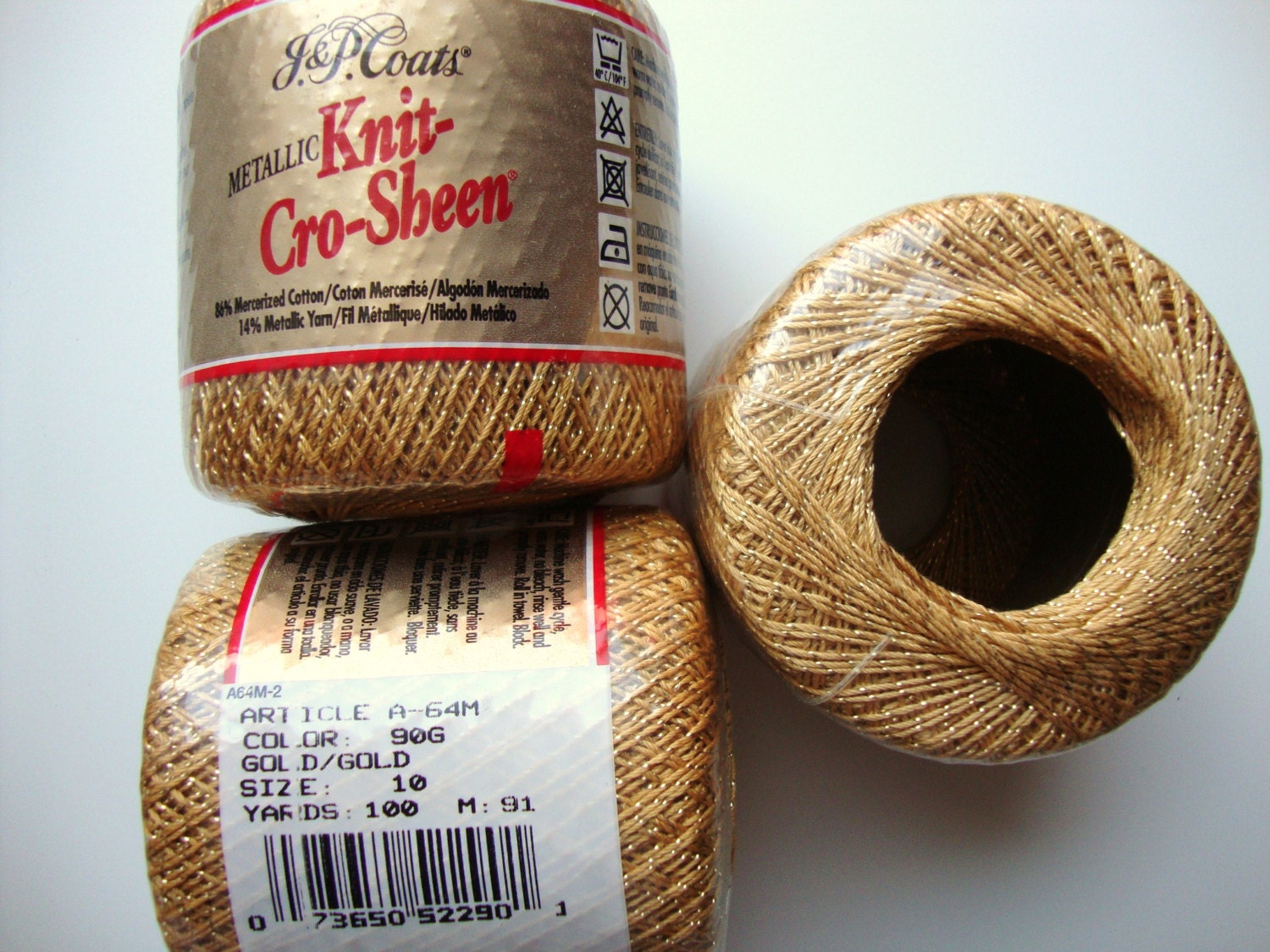 Crochet Thread Metallic Gold Size 10 by PapergirlStudios on Etsy