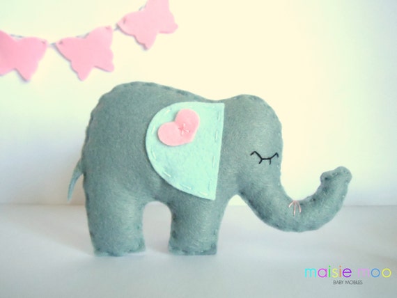 Felt Elephant PDF Pattern Use for baby mobile by MaisieMooNZ