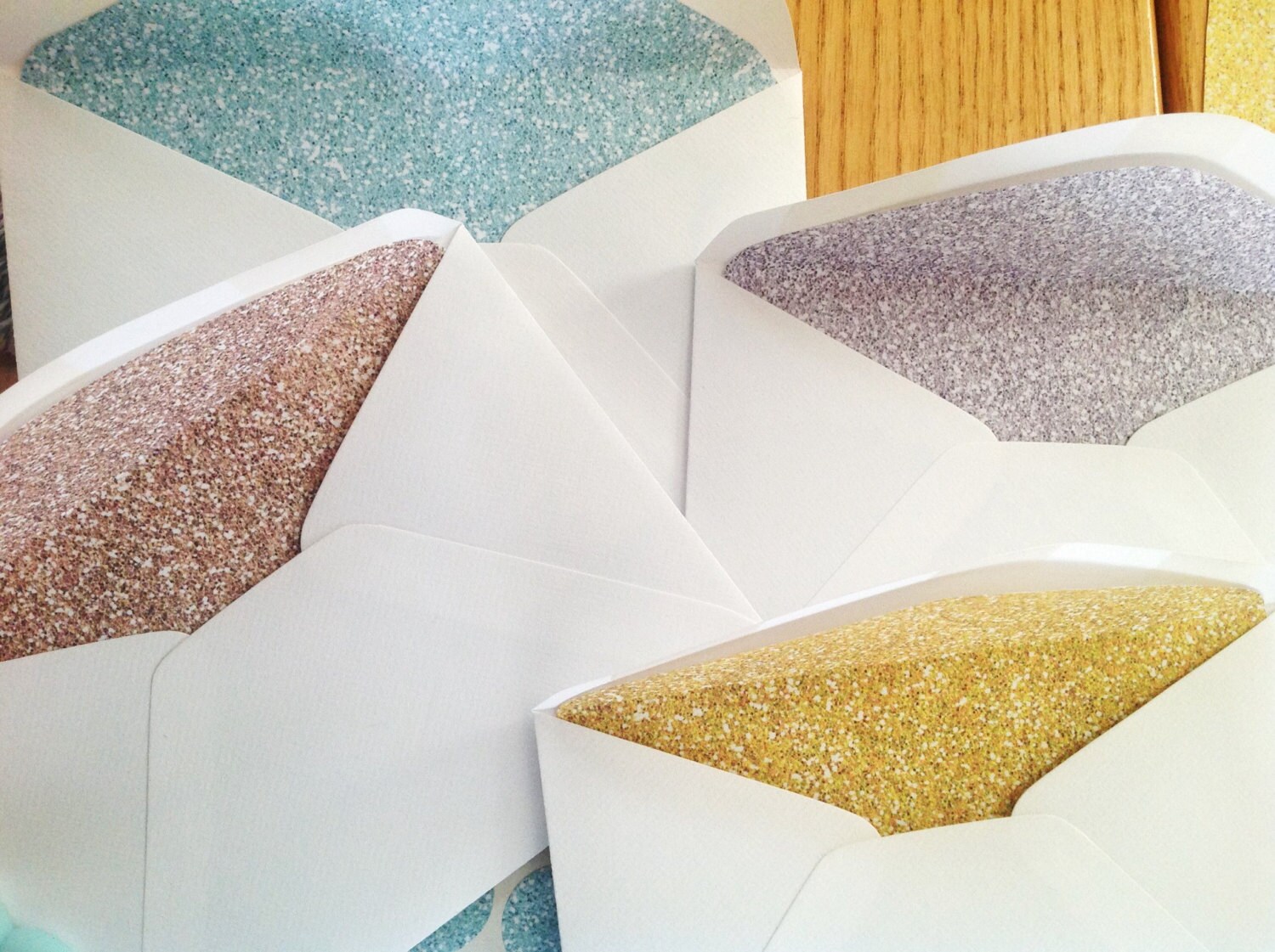 Gold "glitter effect" Lined Envelopes Envelope Liners digitally
