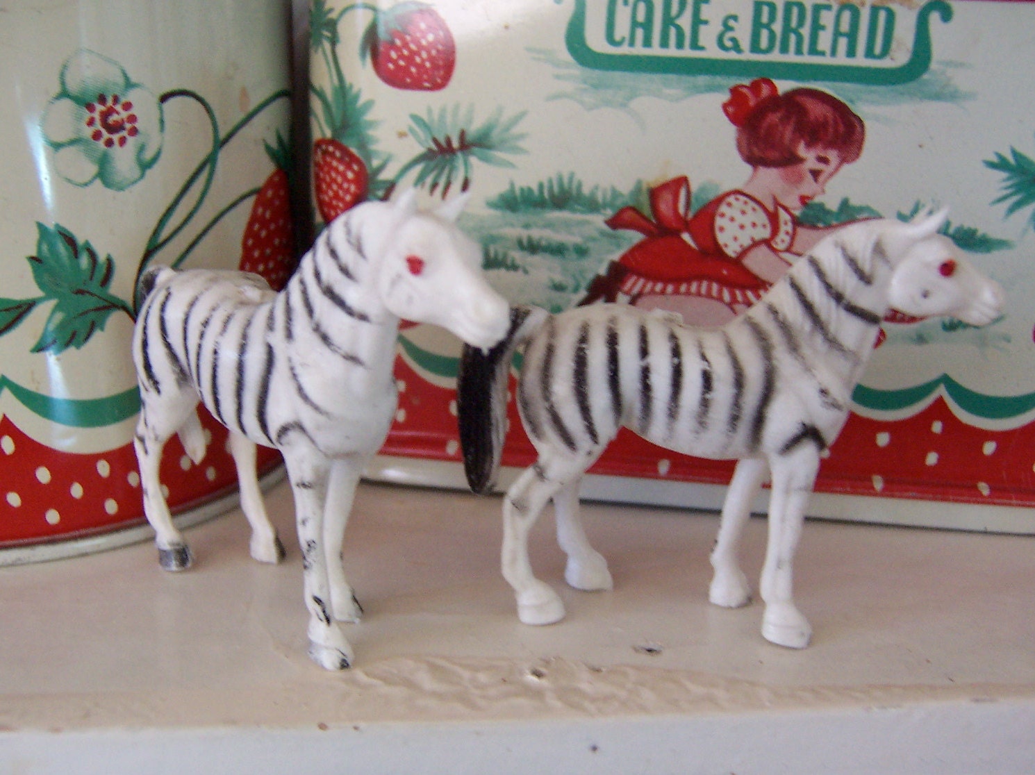 little plastic toy zebra figurines by therunawaypancake on Etsy