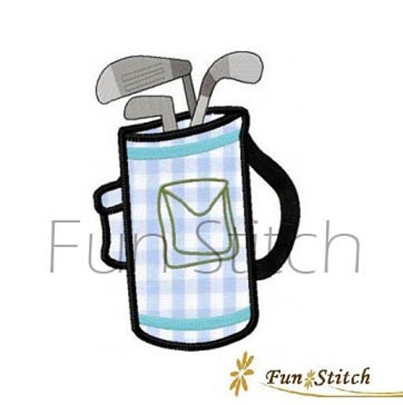 Items similar to Golf bag applique machine embroidery design on Etsy